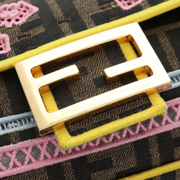FENDI Zucca Canvas Mamma Baguette Embroidered Multicolor 8BR600 Auth yk20772SAM