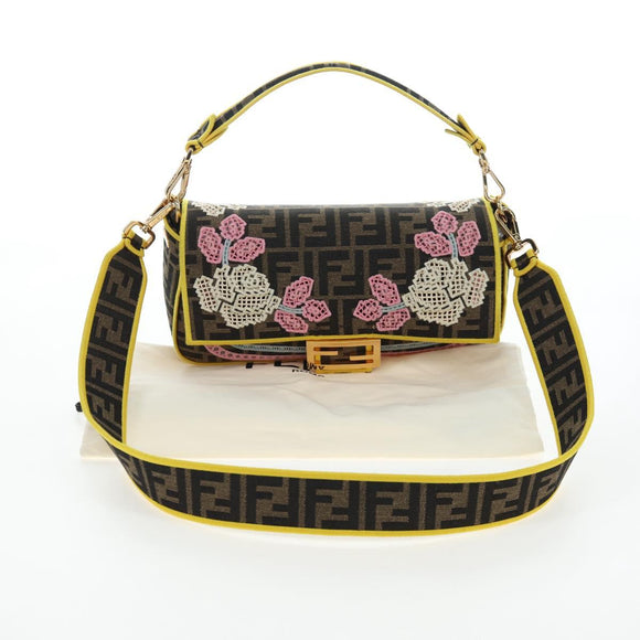 FENDI Zucca Canvas Mamma Baguette Embroidered Multicolor 8BR600 Auth yk20772SAM