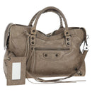 BALENCIAGA The City Hand Bag Leather Beige 115748 Auth yk20774M-1