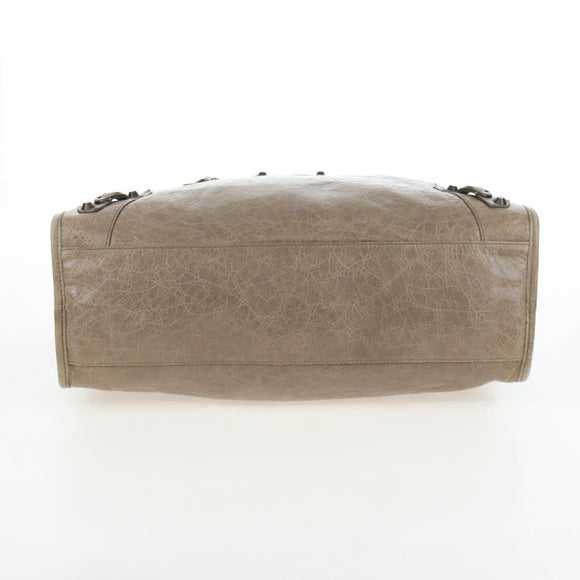 BALENCIAGA The City Hand Bag Leather Beige 115748 Auth yk20774M