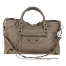 BALENCIAGA The City Hand Bag Leather Beige 115748 Auth yk20774M-13