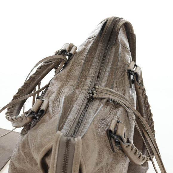BALENCIAGA The City Hand Bag Leather Beige 115748 Auth yk20774M