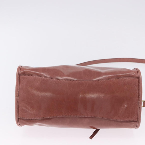 Miu Miu Matelasse Hand Bag Leather 2way Pink Gold Auth yk20776M