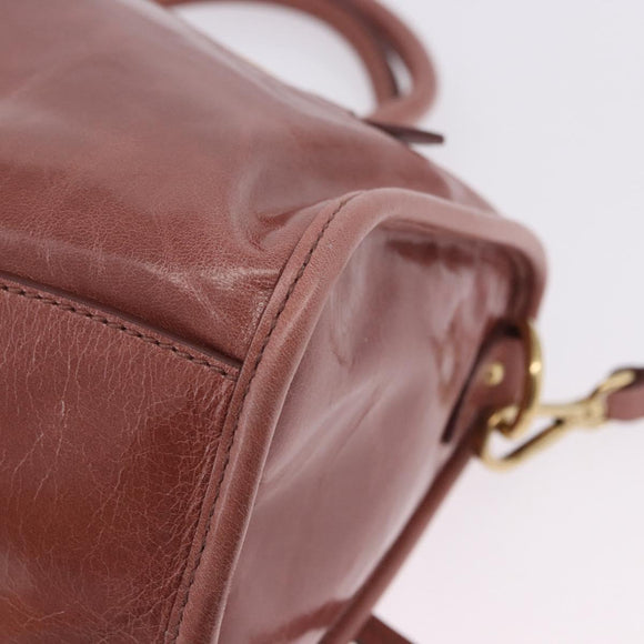 Miu Miu Matelasse Hand Bag Leather 2way Pink Gold Auth yk20776M