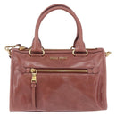 Miu Miu Matelasse Hand Bag Leather 2way Pink Gold Auth yk20776M-13