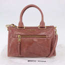 Miu Miu Matelasse Hand Bag Leather 2way Pink Gold Auth yk20776M-12