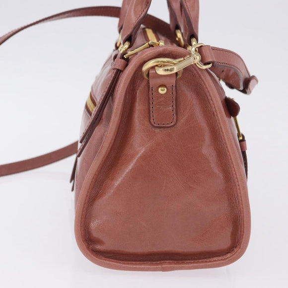 Miu Miu Matelasse Hand Bag Leather 2way Pink Gold Auth yk20776M