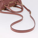 Miu Miu Matelasse Hand Bag Leather 2way Pink Gold Auth yk20776M-8