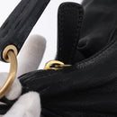 Miu Miu Shoulder Bag Leather Black Gold Auth yk20777M-10