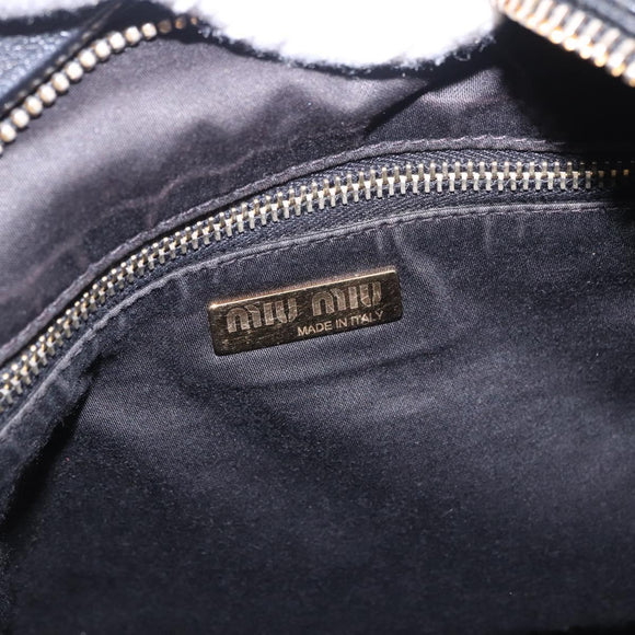 Miu Miu Shoulder Bag Leather Black Gold Auth yk20777M