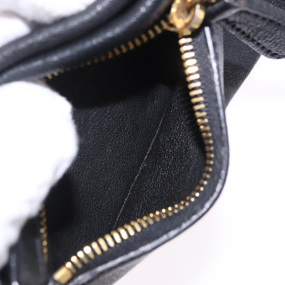 Miu Miu Shoulder Bag Leather Black Gold Auth yk20777M