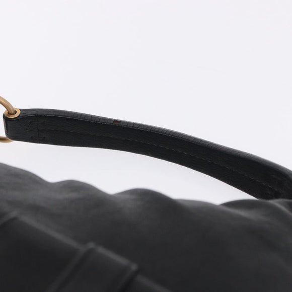 Miu Miu Shoulder Bag Leather Black Gold Auth yk20777M