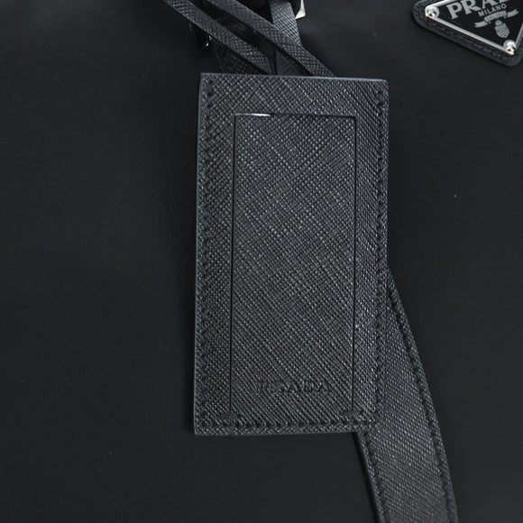 PRADA Boston Bag Nylon Leather 2way Black Silver 2VC007 Auth yk20779SAV