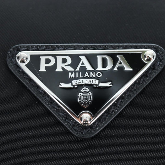 PRADA Boston Bag Nylon Leather 2way Black Silver 2VC007 Auth yk20779SAV