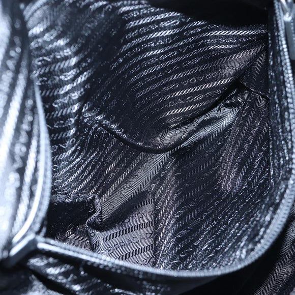 PRADA Boston Bag Nylon Leather 2way Black Silver 2VC007 Auth yk20779SAV