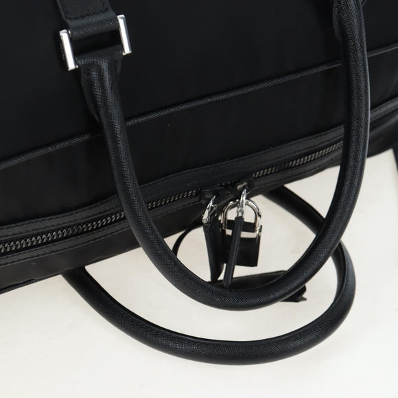 PRADA Boston Bag Nylon Leather 2way Black Silver 2VC007 Auth yk20779SAV