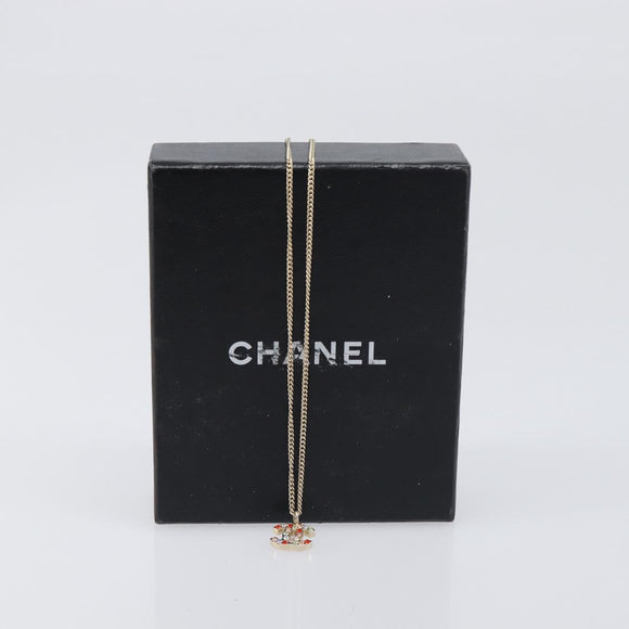 CHANEL COCO Mark Stone Necklace metal Multicolor CC Auth yk20780M