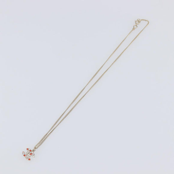 CHANEL COCO Mark Stone Necklace metal Multicolor CC Auth yk20780M