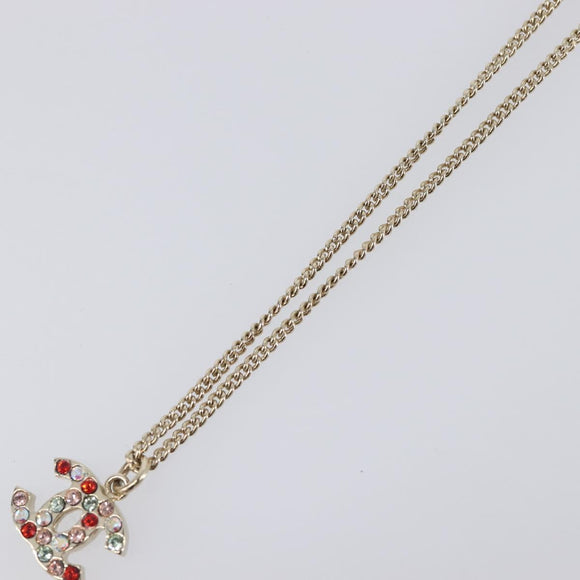 CHANEL COCO Mark Stone Necklace metal Multicolor CC Auth yk20780M
