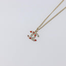 CHANEL COCO Mark Stone Necklace metal Multicolor CC Auth yk20780M-9