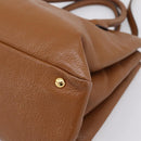 Miu Miu Hand Bag Leather 2way Brown Gold Auth yk20781M-9