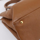 Miu Miu Hand Bag Leather 2way Brown Gold Auth yk20781M-16