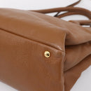 Miu Miu Hand Bag Leather 2way Brown Gold Auth yk20781M-17
