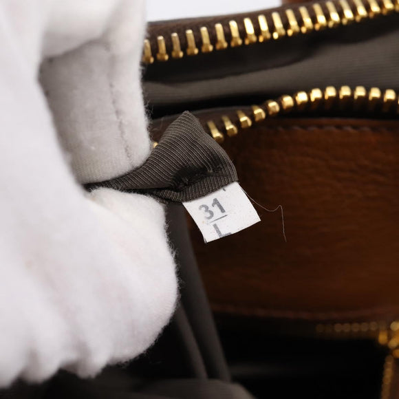 Miu Miu Hand Bag Leather 2way Brown Gold Auth yk20781M