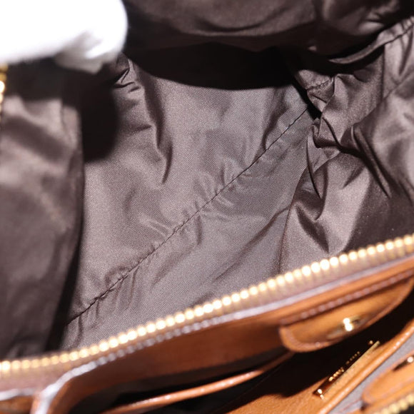 Miu Miu Hand Bag Leather 2way Brown Gold Auth yk20781M