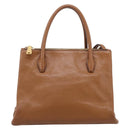 Miu Miu Hand Bag Leather 2way Brown Gold Auth yk20781M-2
