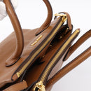 Miu Miu Hand Bag Leather 2way Brown Gold Auth yk20781M-6