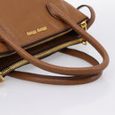 Miu Miu Hand Bag Leather 2way Brown Gold Auth yk20781M-7