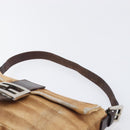 FENDI Mamma Baguette Hand Bag Harako Leather Brown Silver Auth yk20783A-15