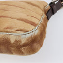 FENDI Mamma Baguette Hand Bag Harako Leather Brown Silver Auth yk20783A-18