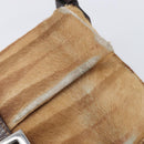 FENDI Mamma Baguette Hand Bag Harako Leather Brown Silver Auth yk20783A-9