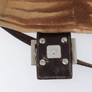 FENDI Mamma Baguette Hand Bag Harako Leather Brown Silver Auth yk20783A-22