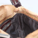 FENDI Mamma Baguette Hand Bag Harako Leather Brown Silver Auth yk20783A-24