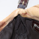 FENDI Mamma Baguette Hand Bag Harako Leather Brown Silver Auth yk20783A-25
