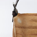 FENDI Mamma Baguette Hand Bag Harako Leather Brown Silver Auth yk20783A-3