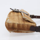 FENDI Mamma Baguette Hand Bag Harako Leather Brown Silver Auth yk20783A-5