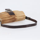 FENDI Mamma Baguette Hand Bag Harako Leather Brown Silver Auth yk20783A-8
