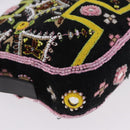 FENDI Mamma Baguette Shoulder Bag Canvas Beads Multicolor Silver Auth yk20784SAM-17