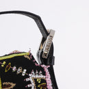 FENDI Mamma Baguette Shoulder Bag Canvas Beads Multicolor Silver Auth yk20784SAM-8