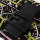 FENDI Mamma Baguette Shoulder Bag Canvas Beads Multicolor Silver Auth yk20784SAM-19