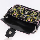 FENDI Mamma Baguette Shoulder Bag Canvas Beads Multicolor Silver Auth yk20784SAM-9