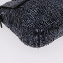FENDI Mamma Baguette Shoulder Bag beads Navy Silver Auth yk20785SAM-15