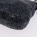 FENDI Mamma Baguette Shoulder Bag beads Navy Silver Auth yk20785SAM-18