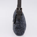FENDI Mamma Baguette Shoulder Bag beads Navy Silver Auth yk20785SAM-3