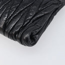 Miu Miu Matelasse Shoulder Bag Leather Black Gold Auth yk20786M-14