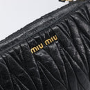 Miu Miu Matelasse Shoulder Bag Leather Black Gold Auth yk20786M-17